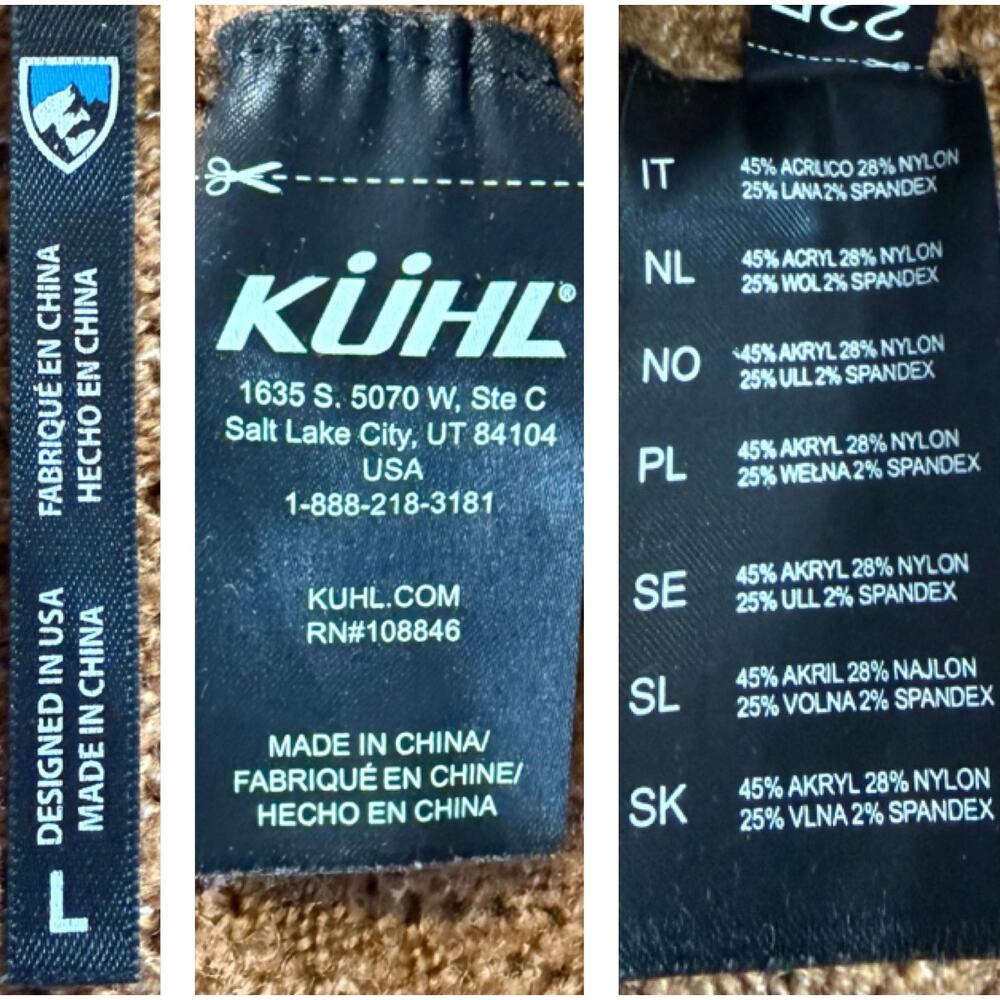 Kuhl Sonata Pointelle Brown Wool Pullover Crew Neck Sweater - Picture 4 of 6